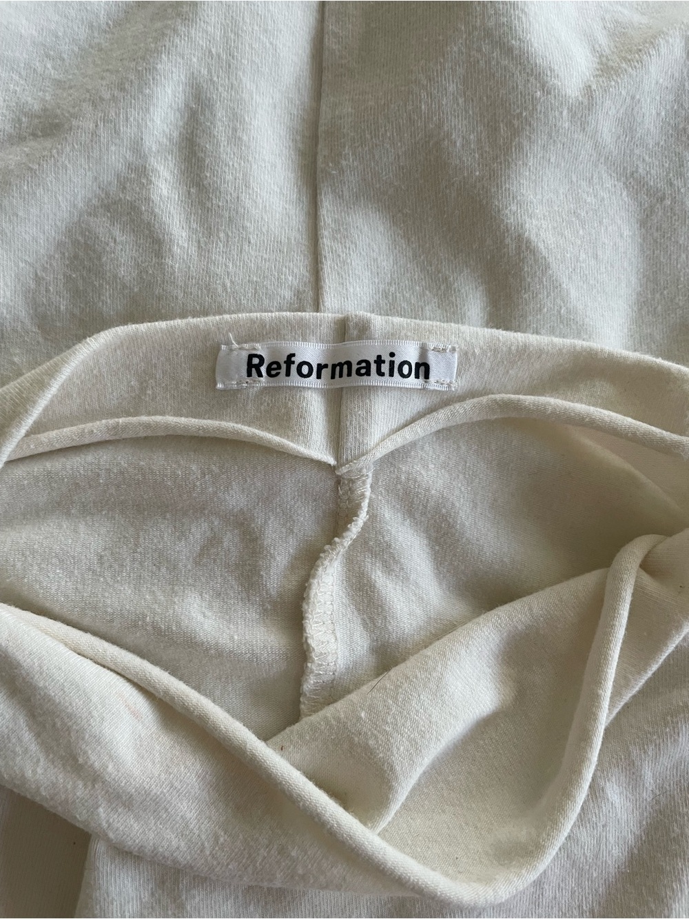 Reformation Ivory Ruched Mock Neck Sleeveless Top M - Picture 3 of 4